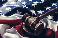 gavel and flag